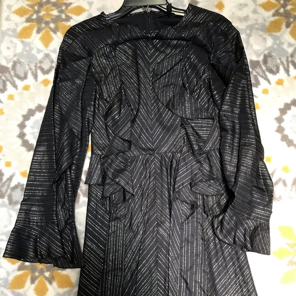 New BCBG Formal Ruffle Metallic Dress - Picture 5 of 8